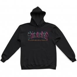 Thrasher Flame Neon Logo Hood