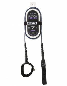 FCS 7’ Freedom Helix All Round Leash Natural/Black