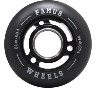 Famus 64mm Aggressive Inline Hjul Sort - 90A - 