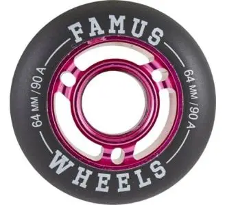 Famus 64mm Aggressive Inline Hjul Pink/Sort - 90A - 