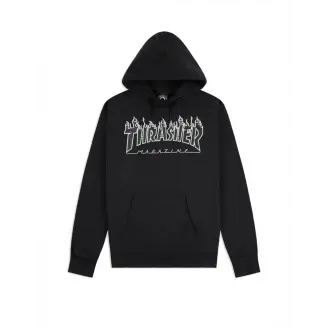 Thrasher Black Flame Logo Hoodie - Trøjer
