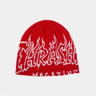 Thrasher Fire Outlined Skully Beanie - Beanies