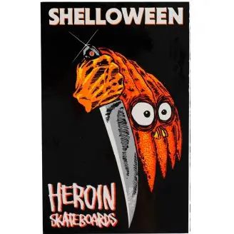 Heroin Skateboards Shelloween Sticker - Merchandise